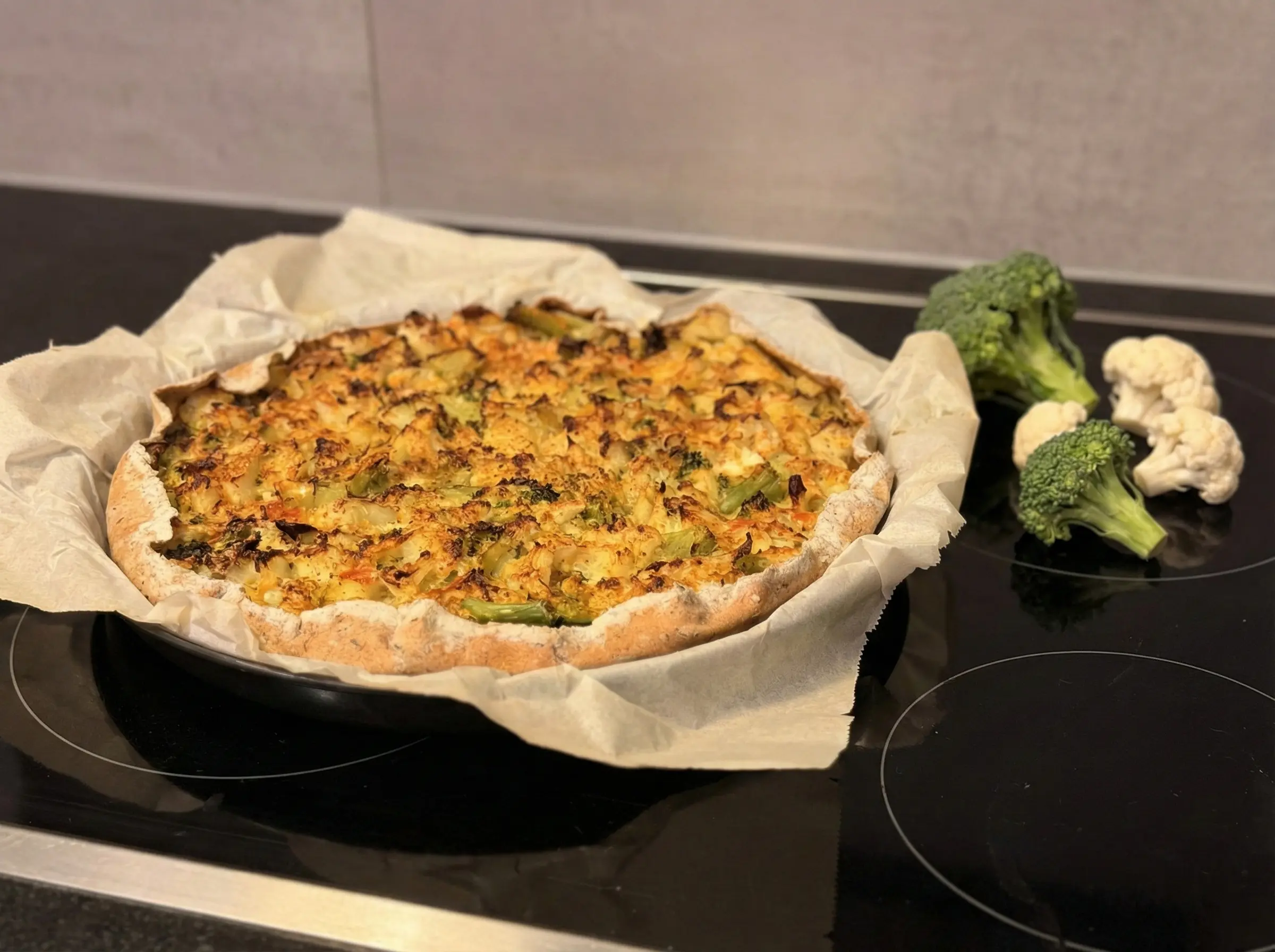 Tarte au brocoli et chou-fleur